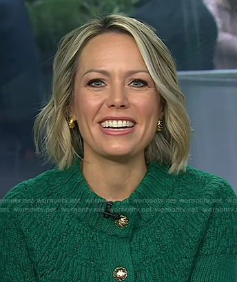 Dylan’s gold tear drop earrings on Today