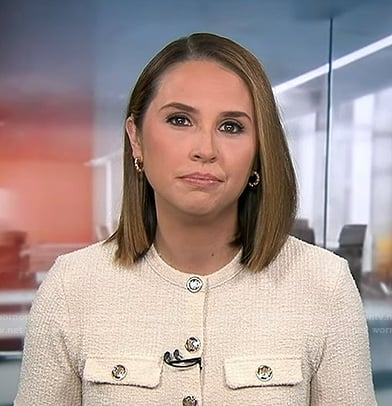 Elizabeth’s ivory textured cardigan on Good Morning America