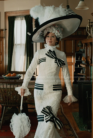 Elsbeth’s white lace dress on Elsbeth