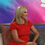 Emily’s red ribbed mini dress on The Kelly Clarkson Show