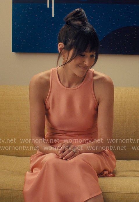 Esther’s coral pink dress on Nobody Wants This