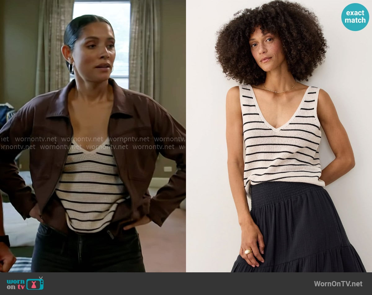 Evereve Bobbie Zip Utility Jacket in Raisin worn by Stella Kidd (Miranda Rae Mayo) on Chicago Fire