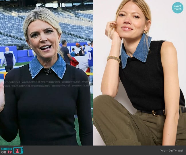 Evereve Ellie Knit Collared Tank worn by Melissa Stark on Today