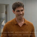 Finn’s orange textured polo shirt on The Bold and the Beautiful