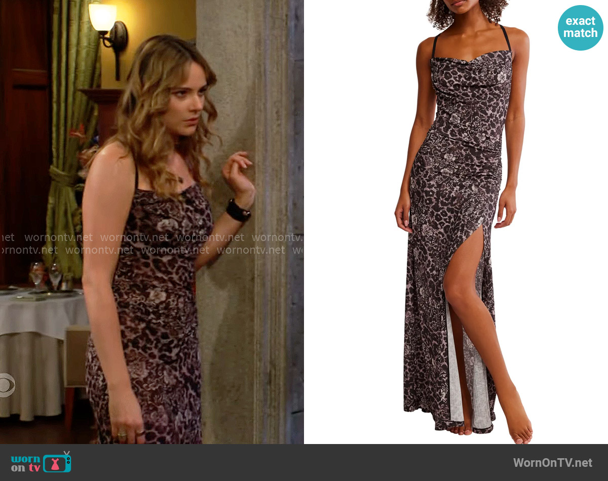 Free People Concrete Jungle Maxi Slipdress worn by Tessa Porter (Cait Fairbanks) on The Young and the Restless
