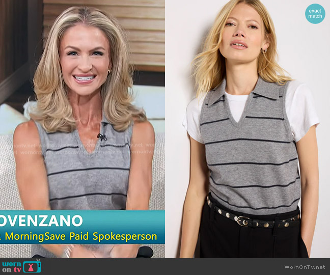 French Connection Sloane Collared Tank worn by Maria Provenzano on Access Hollywood