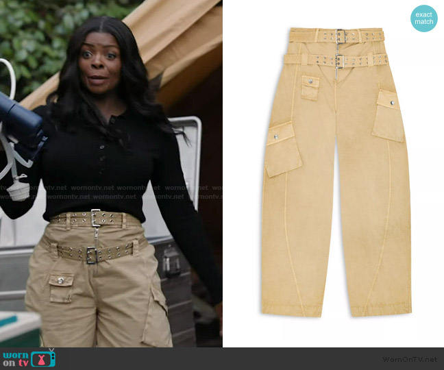 Ganni Belted Pants worn by Ava Coleman (Janelle James) on Abbott Elementary