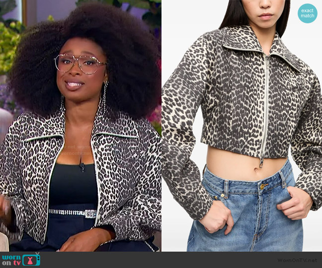 Ganni Leopard-print jacket worn by Jennifer Hudson on The Jennifer Hudson Show