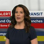 Heather’s navy gathered dress on Good Morning America