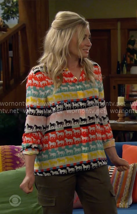 Gemma’s striped horse shirt on The Neighborhood