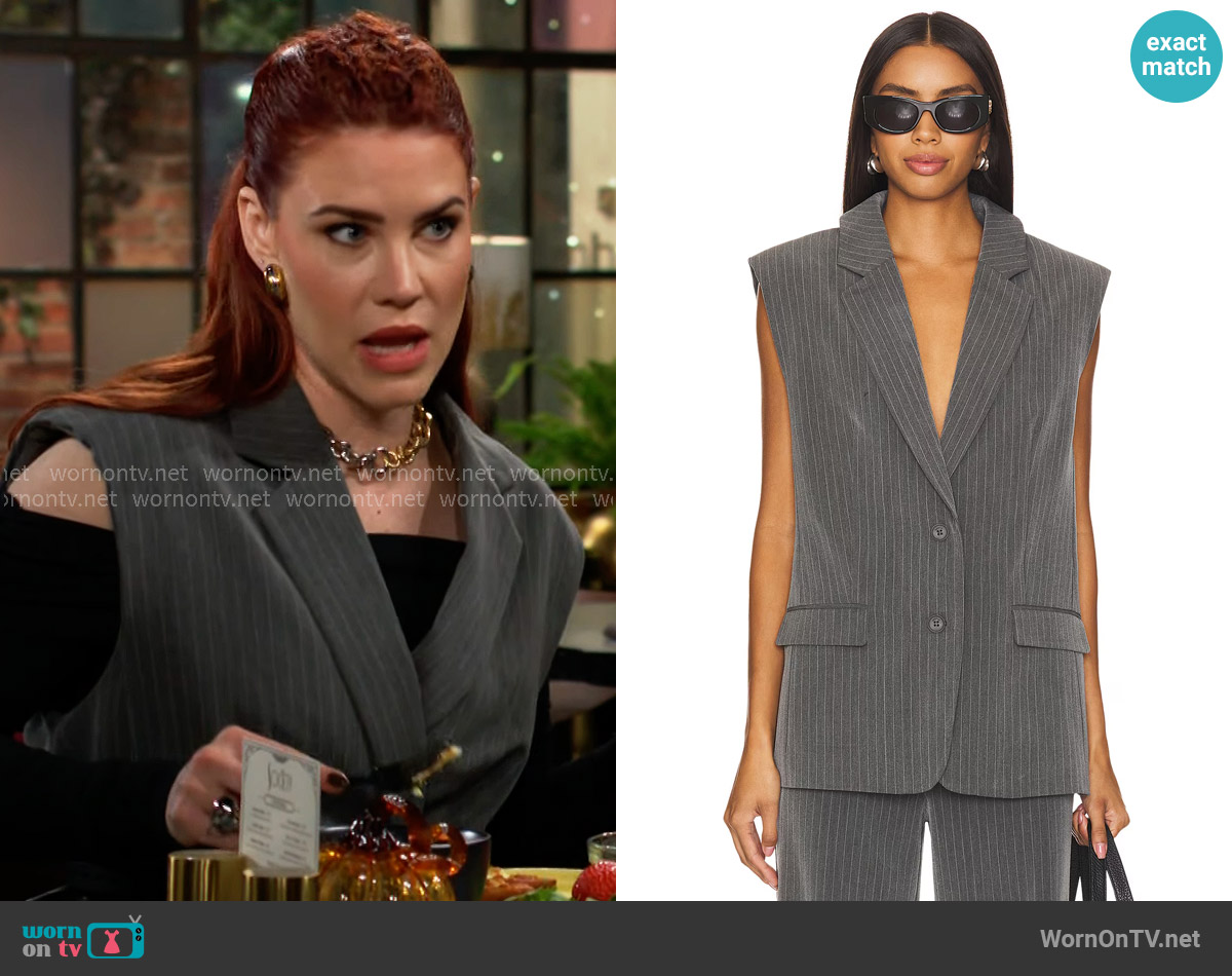 Gestuz Joelle Waistcoat worn by Phyllis Summers (Michelle Stafford) on The Young and the Restless
