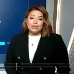 Gilma Avalos's black double breasted blazer on NBC News Daily