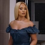 Gizelle’s teal tie waist mini dress on The Real Housewives of Potomac