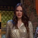Stephanie’s gold twist front gown on Days of our Lives
