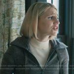 Sharon’s grey space dye jacket on Elsbeth