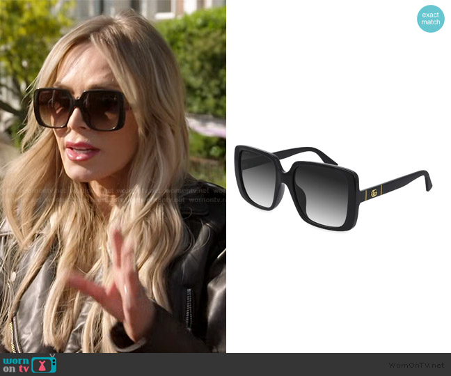 Gucci Lines Square Sunglasses worn by Tamra Judge on The Real Housewives of Orange County