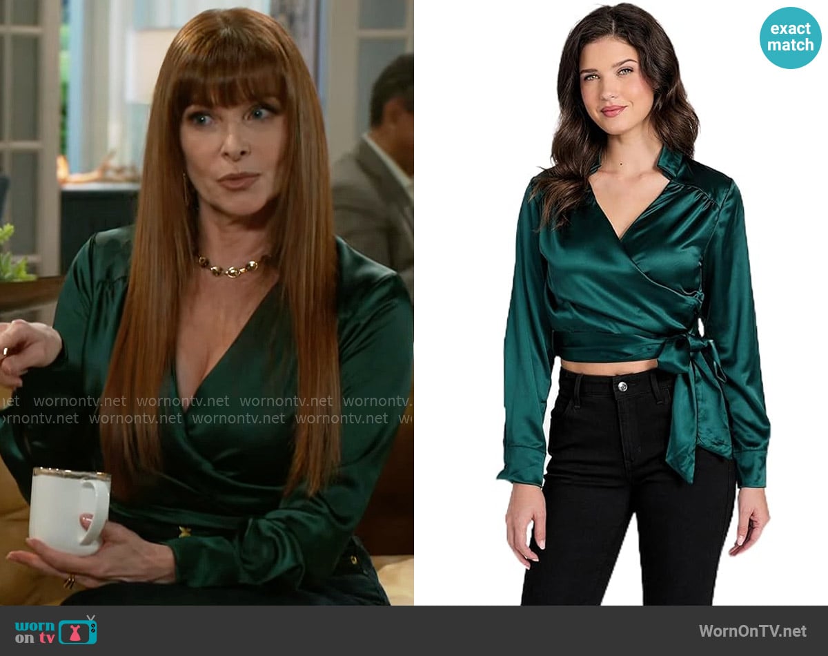 Guess Marina Blouse worn by Pamela Curtis (Cady McClain) on Beyond the Gates