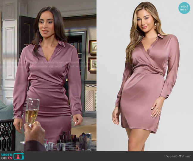 Guess Tanya Dress in Purple worn by Gabi Hernandez (Cherie Jimenez) on Days of our Lives