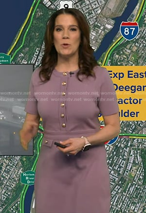 Heather’s lilac button front knit dress on Good Morning America