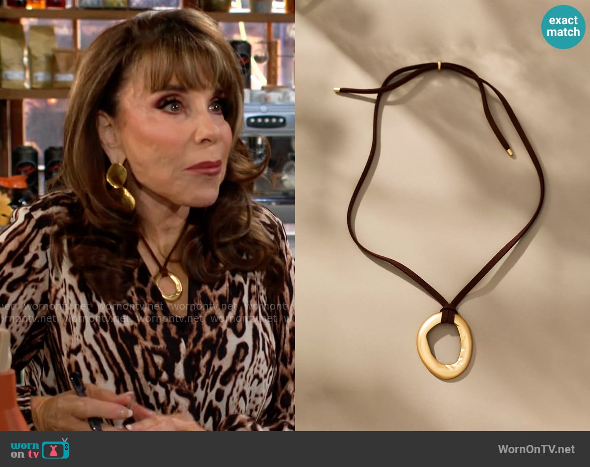 Heaven Mayhem Cord Mini Pendant Necklace worn by Esther Valentine (Kate Linder) on The Young and the Restless