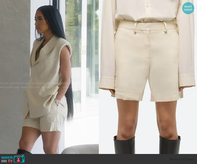 Helmut Lang Linen Blend Shorts worn by Bre Tiesi on Selling Sunset
