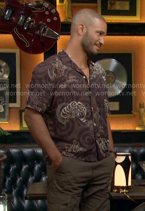 Holden’s dragon print shirt on The Young and the Restless