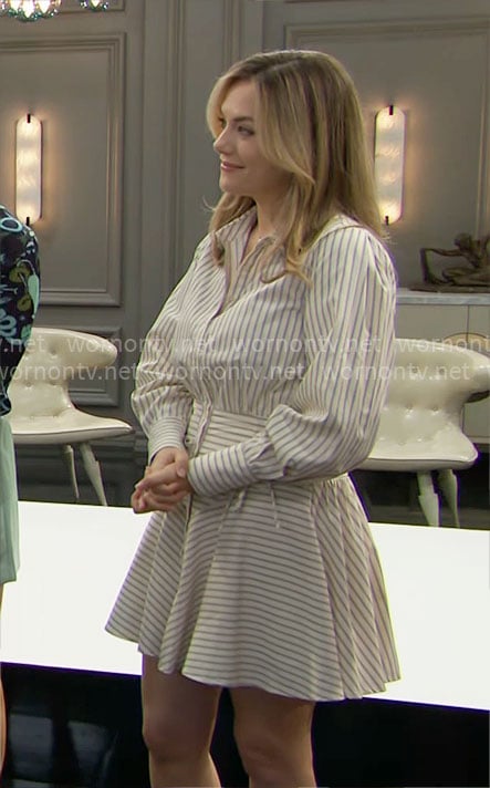 Hope’s striped shirtdress on The Bold and the Beautiful