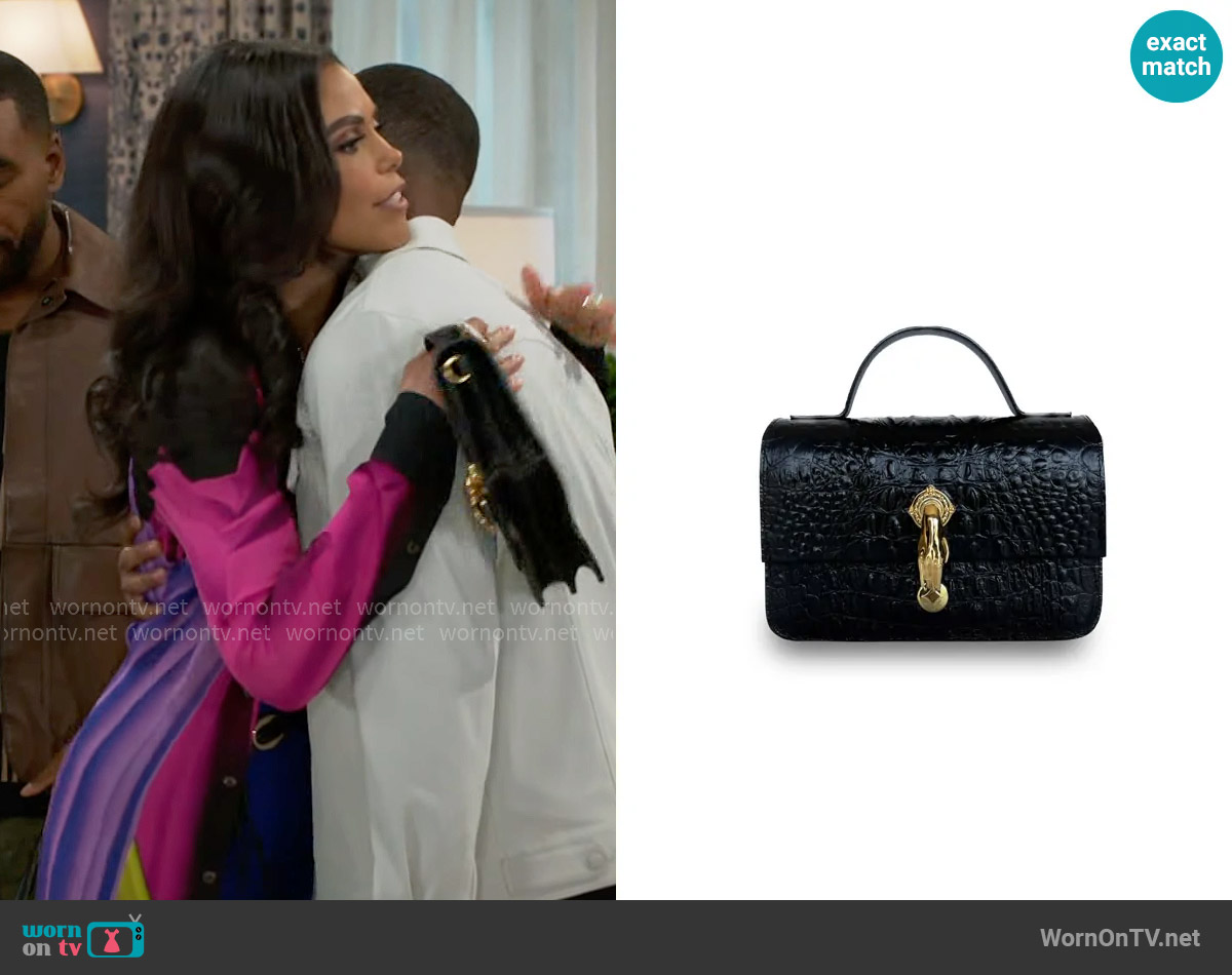 Indigolush Midi Classic Gl Black Bag worn by Dani Dupree (Karla Mosley) on Beyond the Gates