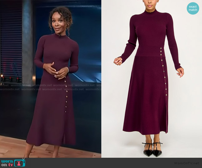 Invitee Long Sleeve Fit & Flare Sweater Dress worn by Zuri Hall on Access Hollywood