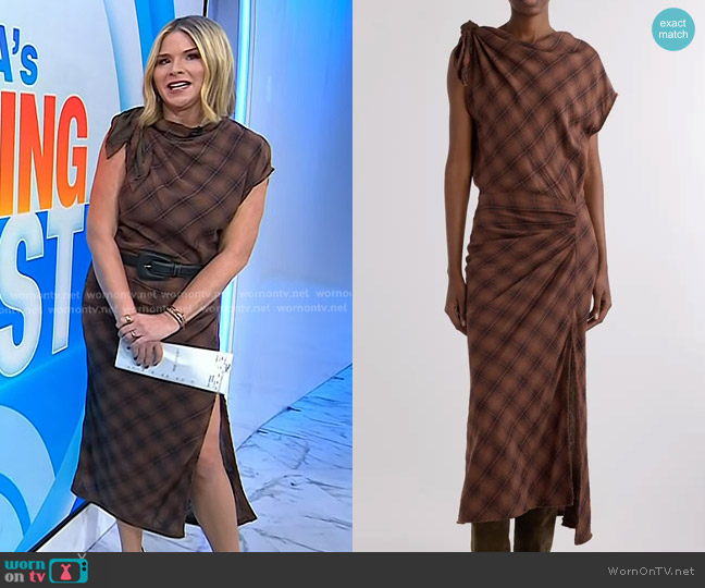 Isabel Marant Étoile Naerys Dress in Dark Bronze worn by Jenna Bush Hager on Today