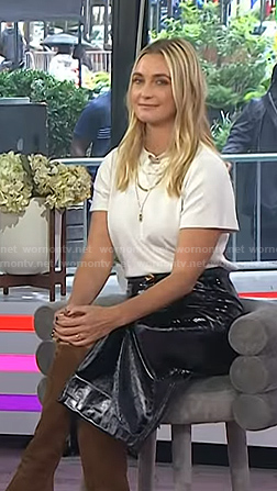 Jasmine Snow’s black leather skirt on Today