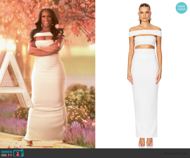 Jaus Nookie Naomi Gown worn by Tia Glover on The Real Housewives of Potomac