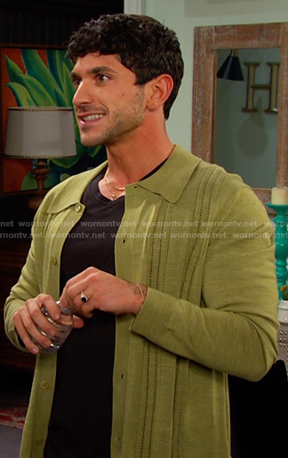 Javi’s green knit shirt on Days of our Lives