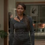 Jax’s grey twisted long sleeve dress on Reasonable Doubt