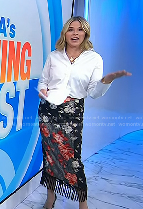 Jenna’s black floral fringed skirt on Today