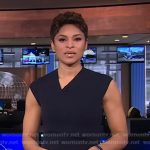 Jericka’s cross front knit dress on CBS Evening News