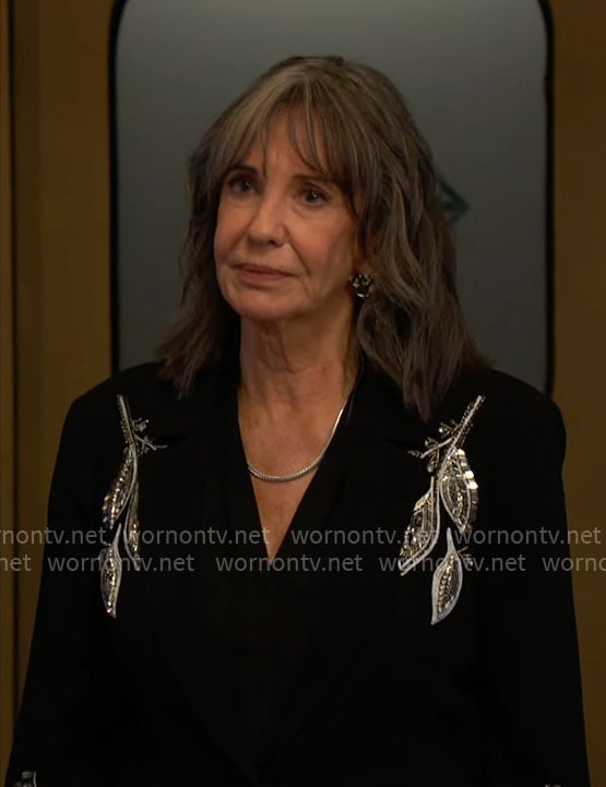 Jill’s black embellished blazer on The Young and the Restless