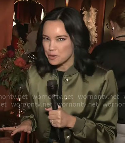 Jo Ling Kent’s green bomber jacket on CBS Mornings