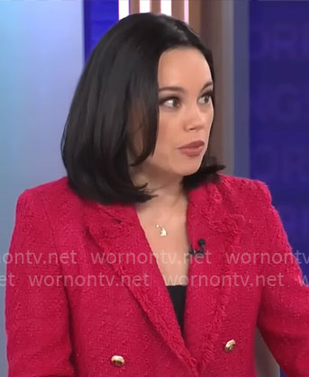 Jo Ling Kent’s pink tweed blazer on CBS Mornings