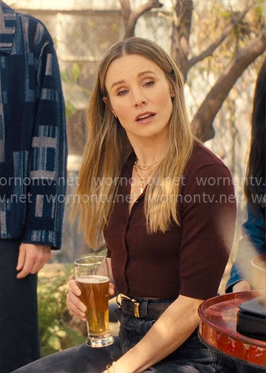 Joanne’s burgundy cropped cardigan on Nobody Wants This