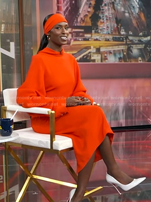 Jodie Turner-Smith’s red blouse and skirt on Good Morning America