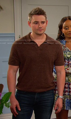 Johnny’s brown polo on Days of our Lives
