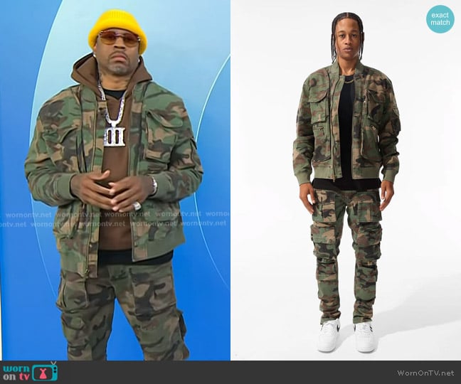 Jordan Craig Camo Mercenary Bomber Jacket worn by Allen Iverson on Today