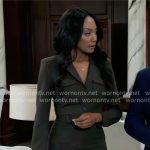 Jordan’s olive belted jumpsuit on General Hospital