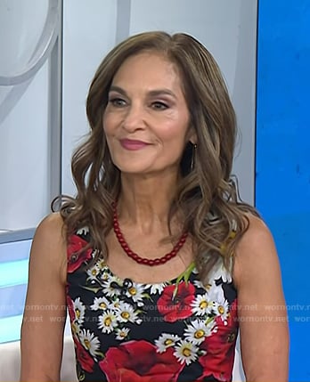 Joy’s black floral sleeveless dress on Today