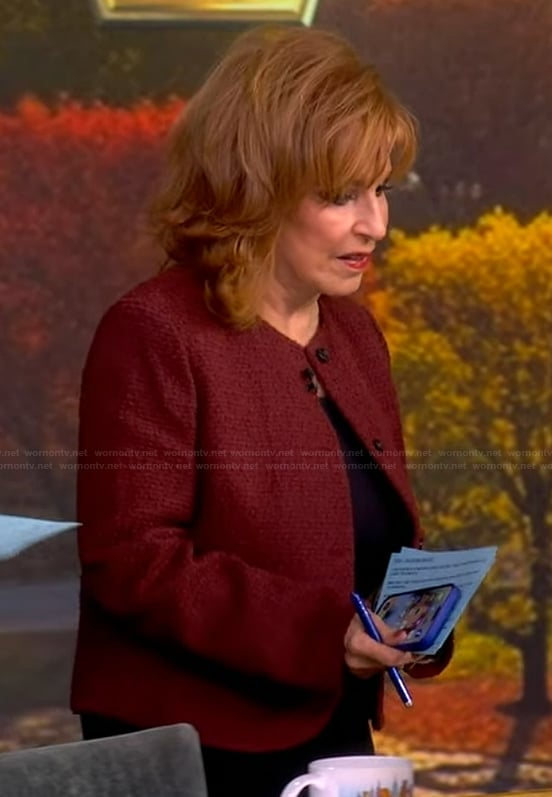 Joy’s maroon tweed jacket on The View