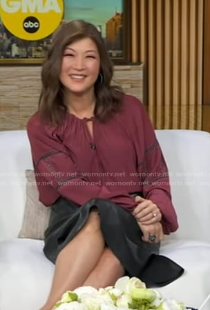 Juju’s red keyhole blouse on Good Morning America