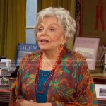 Julie’s brown ikat print jacket on Days of our Lives