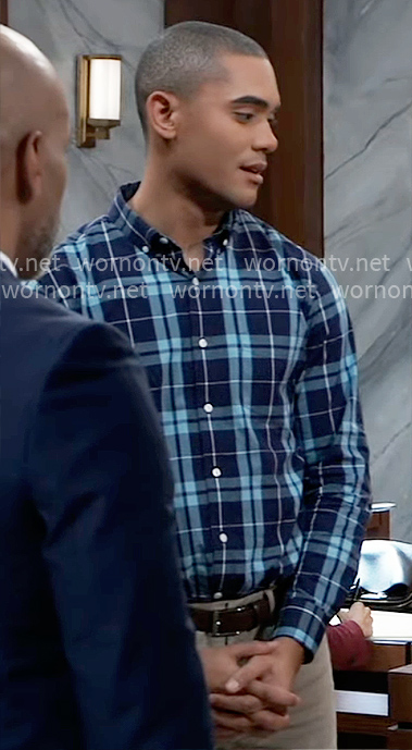 Kai’s blue plaid shirt on General Hospital