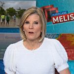 Kate’s white puff sleeve sweater on NBC News Daily